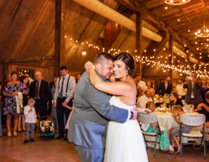 Bride and groom first dance at Pedretti's Party Barn in Viroqua, Wisconsin