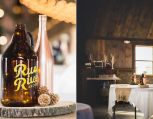 Rustic wedding decorations at Pedretti's Party Barn in Viroqua, Wisconsin